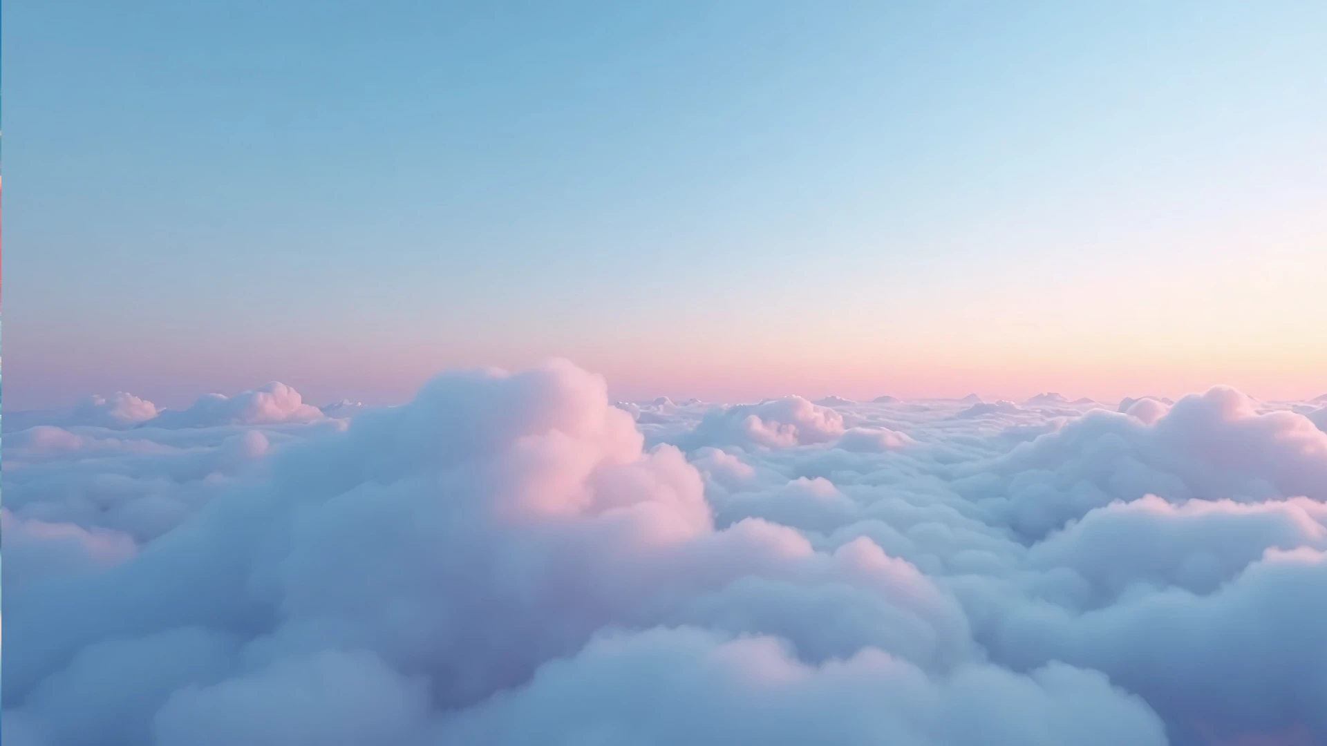 Vue aérienne de nuages au lever du soleil dans un ciel pastel
